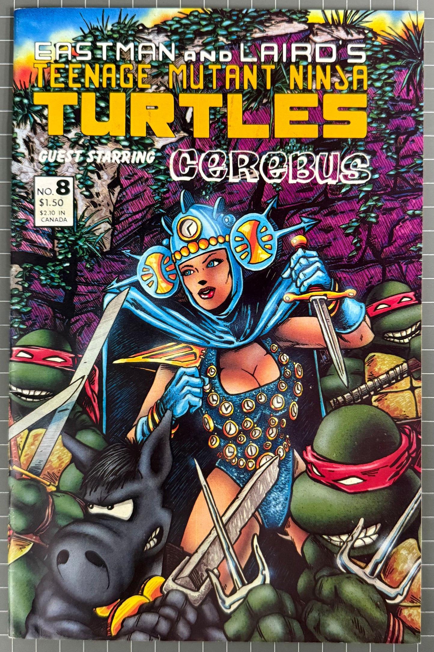 🔑 TEENAGE MUTANT NINJA TURTLES #8 (TMNT) [MIRAGE] COMIC *CEREBUS* 1986 VF+