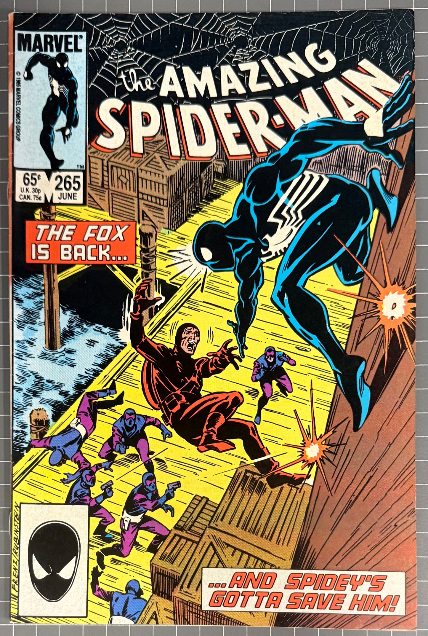 🔑 AMAZING SPIDER-MAN #265 [MARVEL COMICS] *1ST APP. SILVER SABLE* 1985 VF-