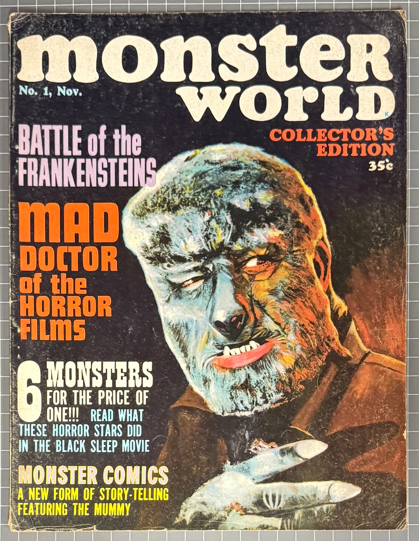 🔑 MONSTER WORLD #1 [WARREN] HORROR MAGAZINE 1964 VG+
