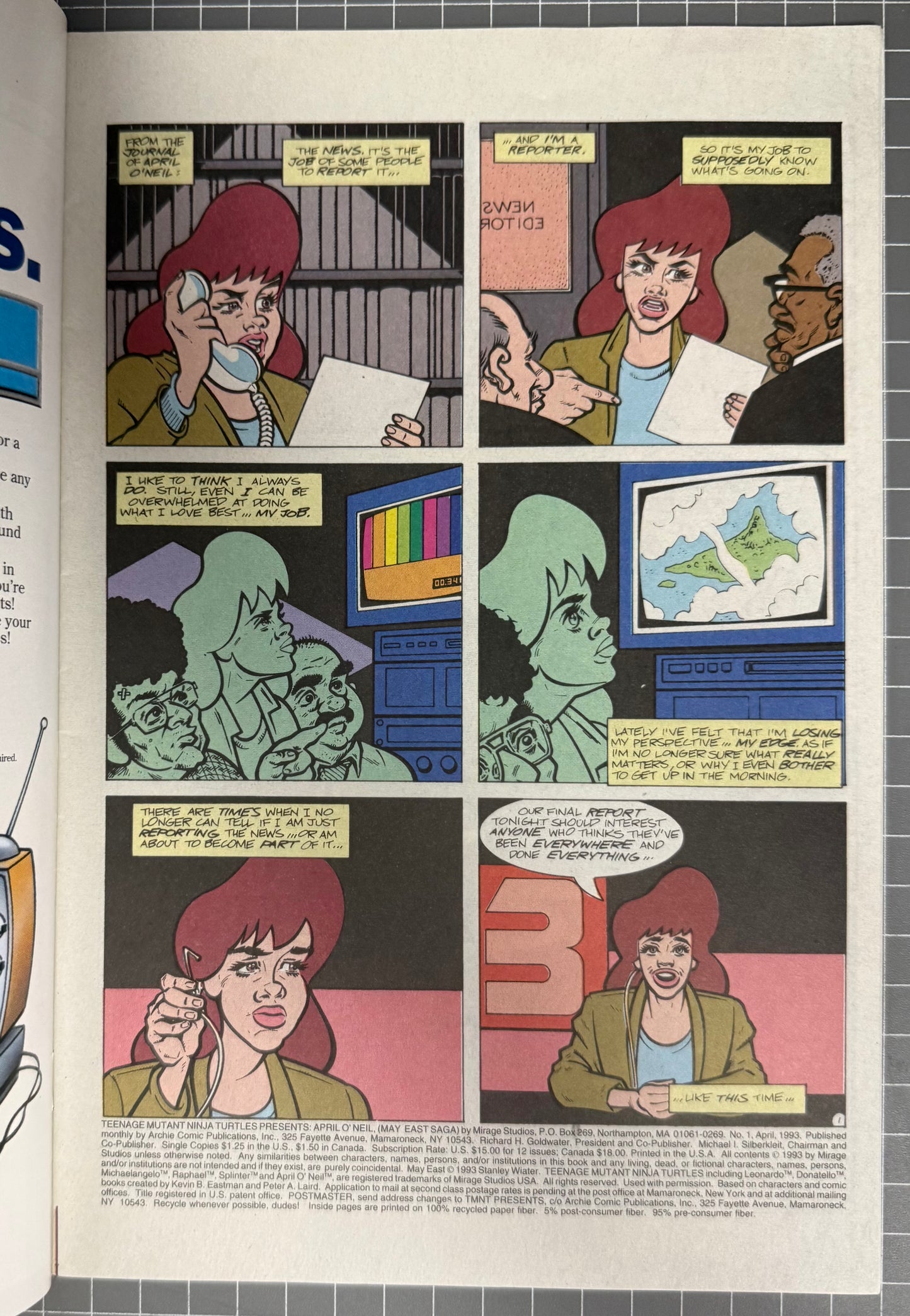 TMNT PRESENTS APRIL O'NEIL MAY EAST #1 [ARCHIE] DIRECT COMIC 1993 FN/VF