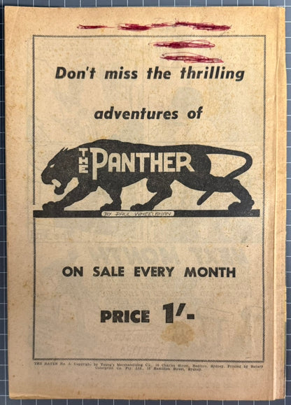 THE RAVEN #5 [YOUNG'S MERCHANDISING CO.] AUSTRALIAN *PAUL WHEELAHAN* COMIC 1962