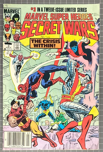 🔑 MARVEL SUPER HEROES SECRET WARS #3 [MARVEL COMICS] *1ST APP. VOLCANA* 1984 FN