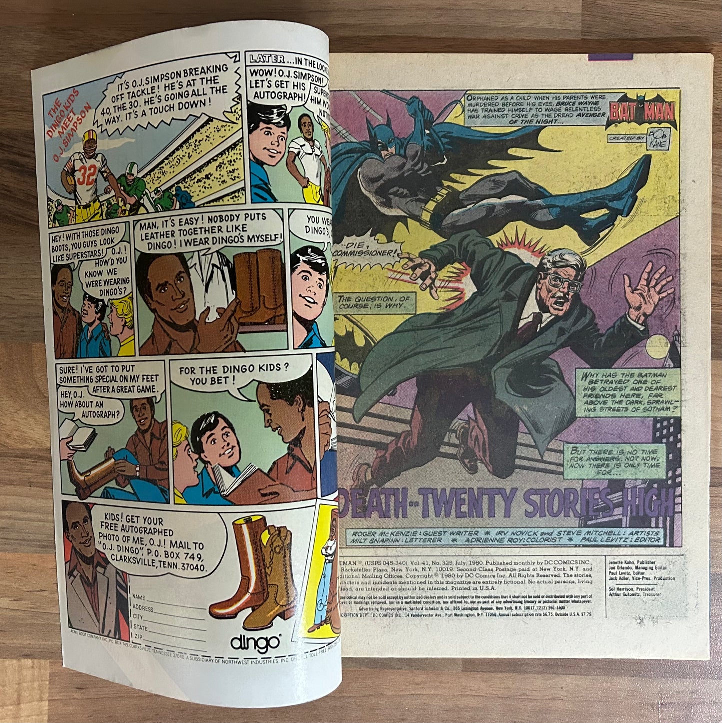 BATMAN #325 [DC COMICS] NEWSSTAND 1980 FN+