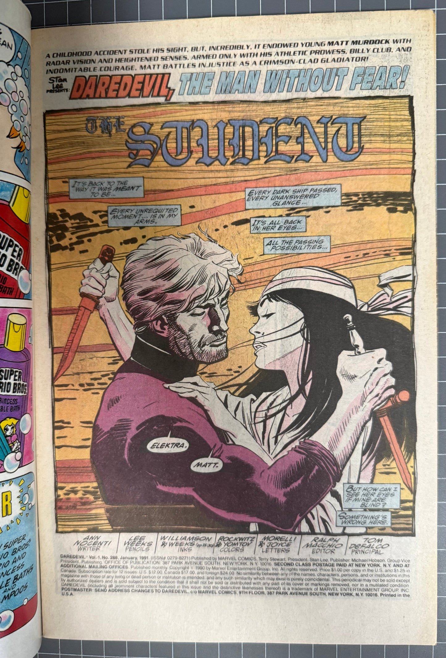 DAREDEVIL #288 [MARVEL COMICS] DIRECT 1991 VF-