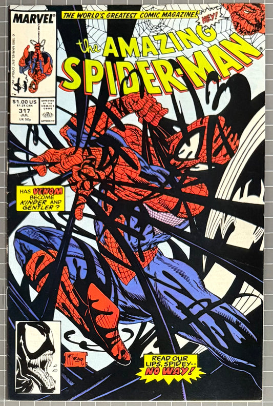 🔑 THE AMAZING SPIDER-MAN #317 [MARVEL COMICS] DIRECT *4TH APP. VENOM* 1989 FN