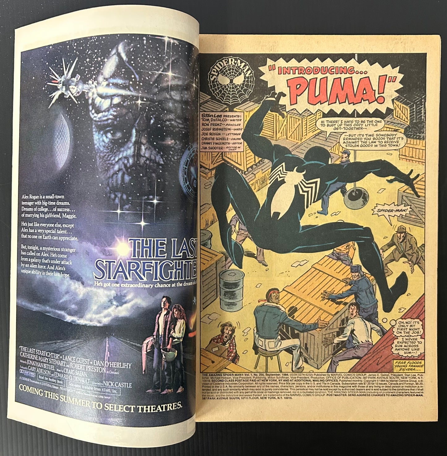 🔑 AMAZING SPIDER-MAN #256 [MARVEL COMICS] NEWSSTAND *1ST APP. PUMA* 1984 FN-