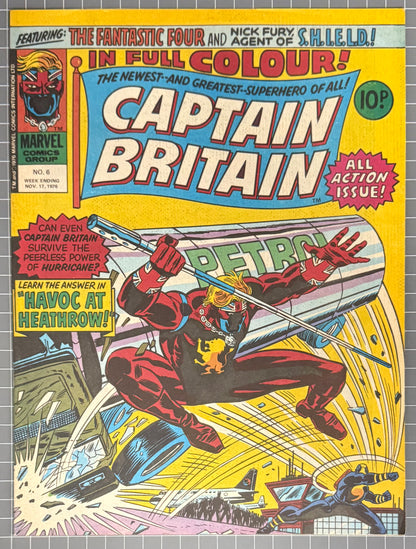 CAPTAIN BRITAIN #6 [MARVEL UK] COMIC MAGAZINE *HERB TRIMPE* 1976 NM-
