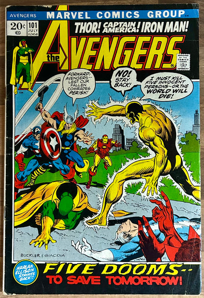 THE AVENGERS #101 [MARVEL COMICS] 1972 VG/FN