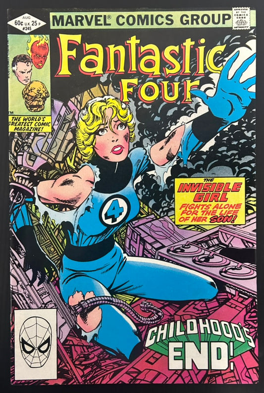 🔑 FANTASTIC FOUR #245 [MARVEL COMICS] DIRECT *FRANKLIN RICHARDS DEBUT* 1982 FN/VF