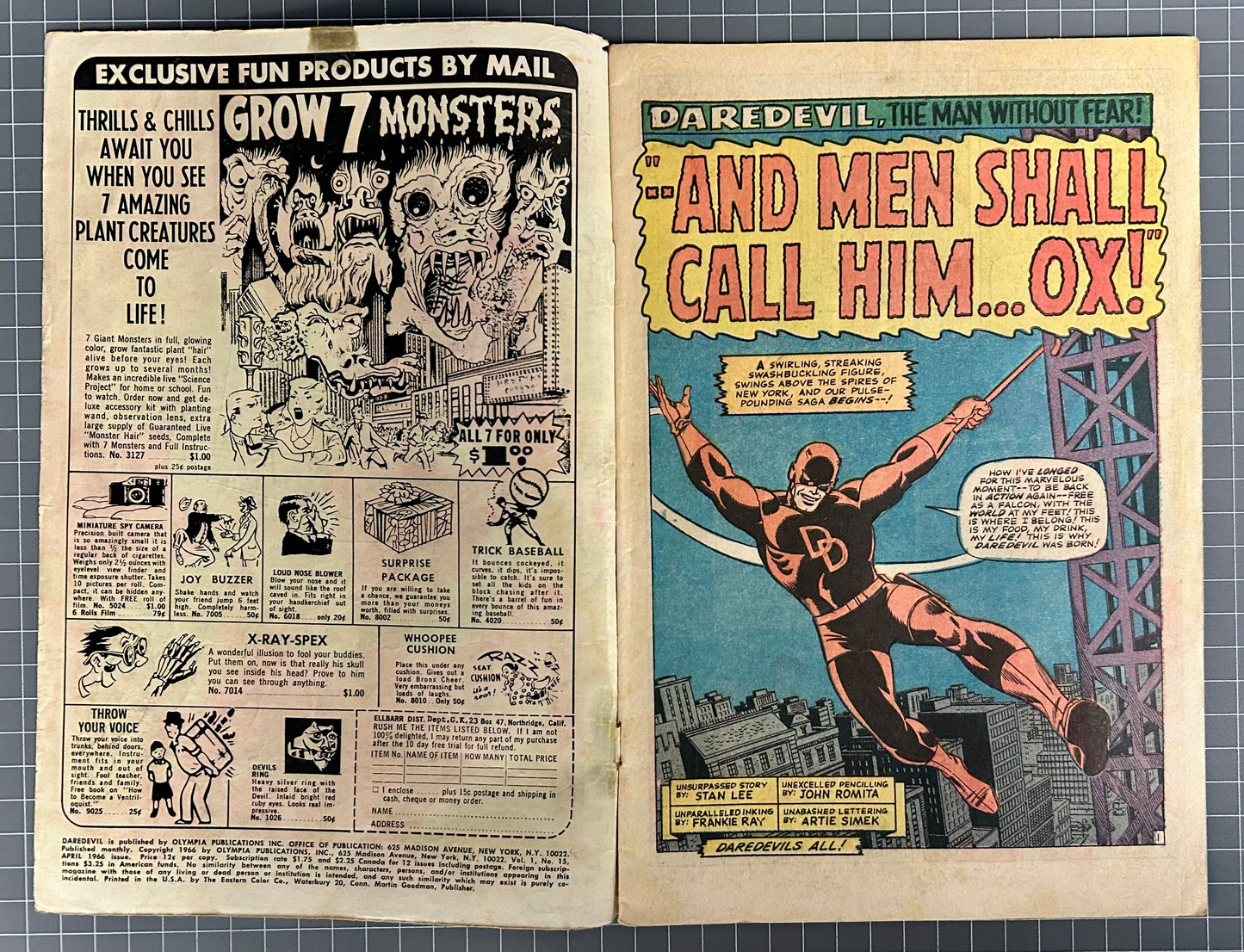 DAREVDEVIL #15 [MARVEL COMICS] DIRECT 1966 GD/VG
