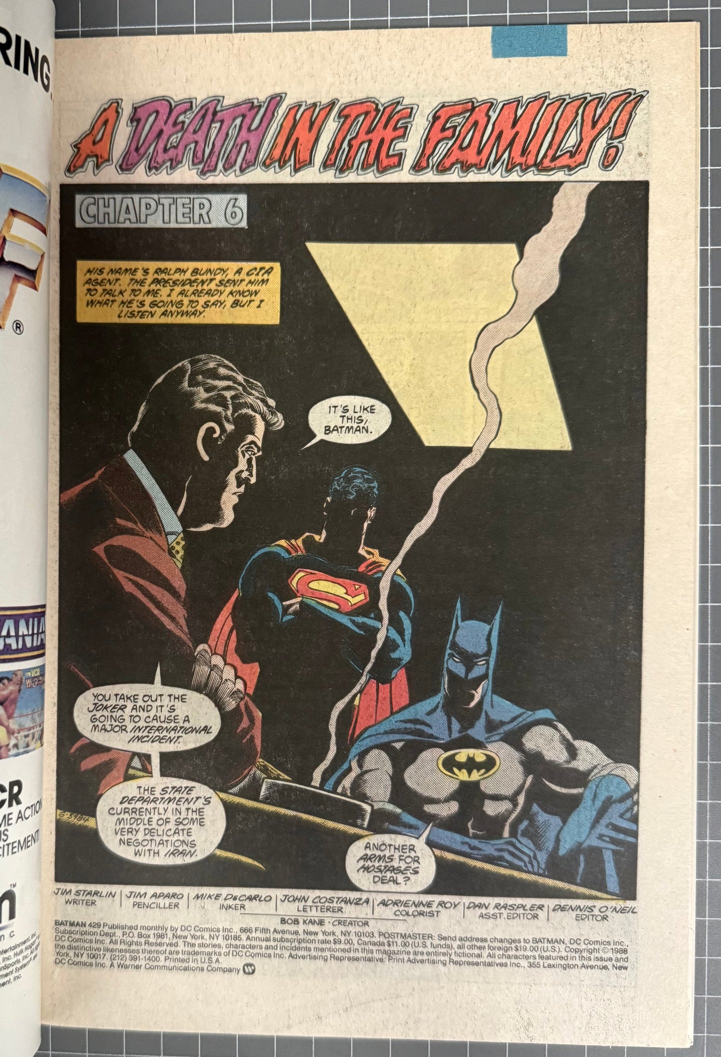 BATMAN #429 [DC COMICS] DIRECT *DEATH IN THE FAMILY 4* 1989 FN+