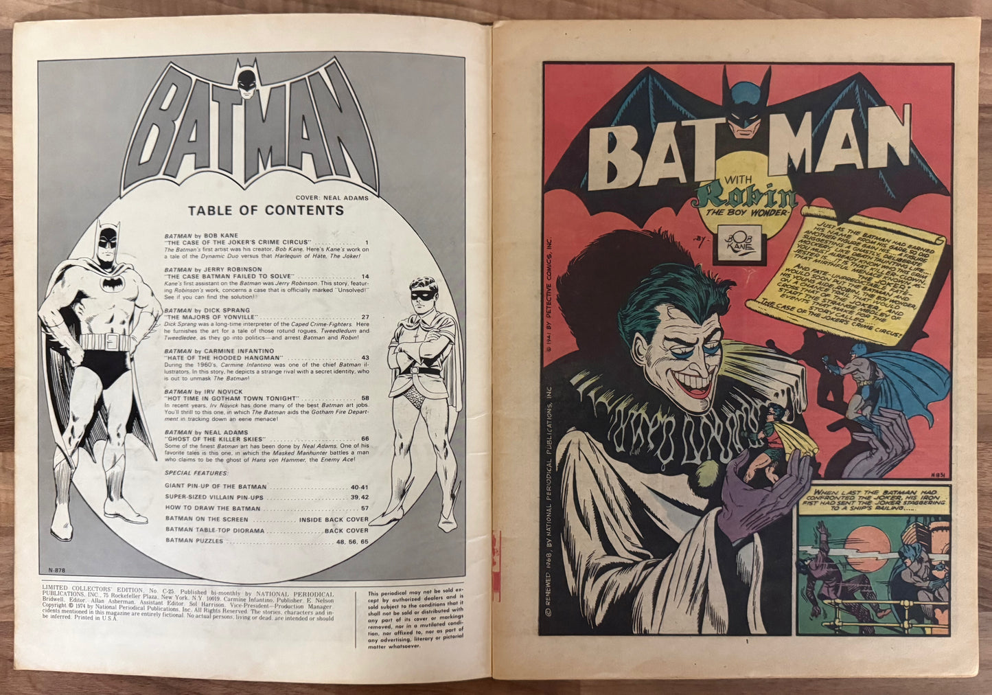 🔑 LIMITED COLLECTOR'S EDITION #C-25: BATMAN [DC] TREASURY COMIC 1974 VG+