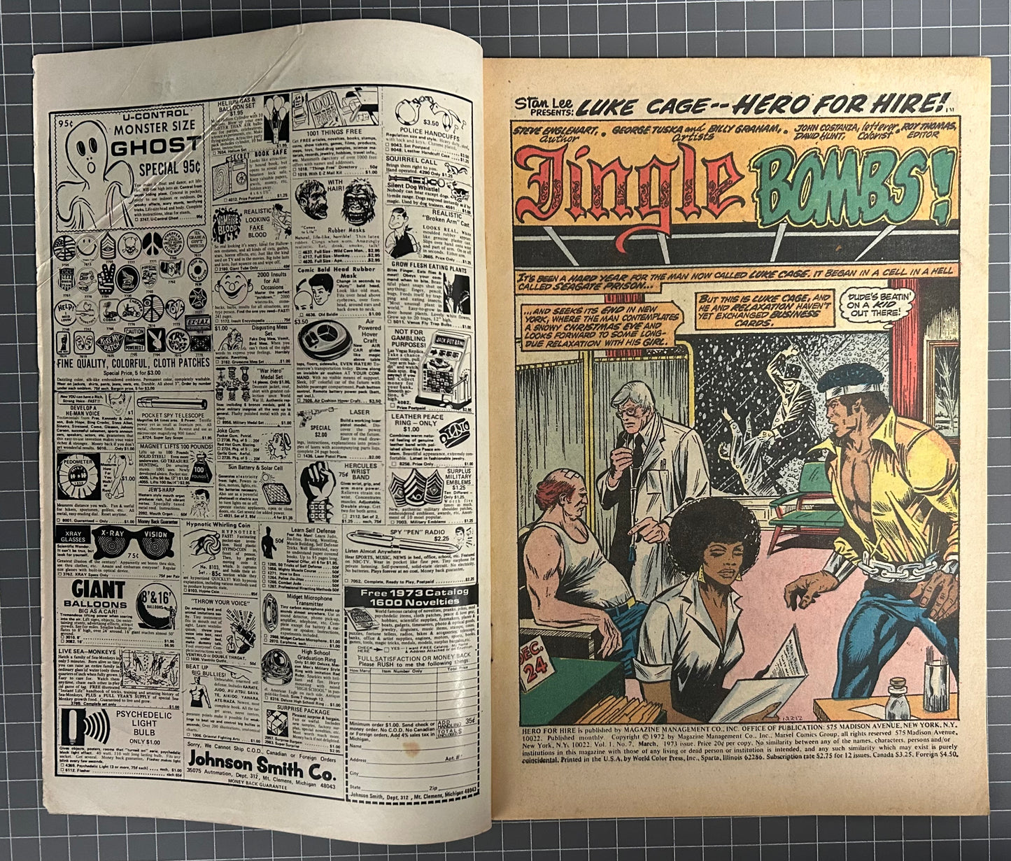 HERO FOR HIRE #7 [MARVEL COMICS] DIRECT 1973 VG-