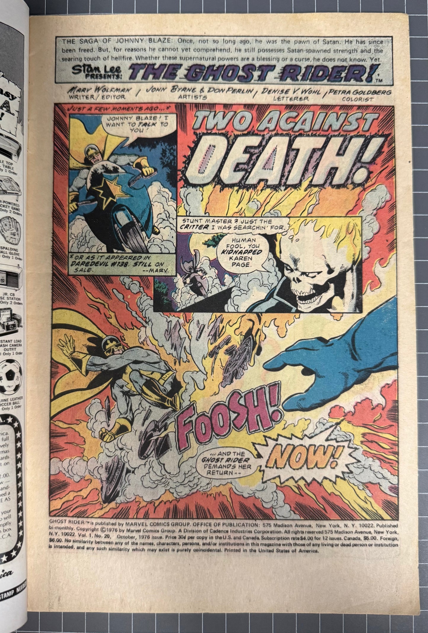 GHOST RIDER #20 [MARVEL COMICS] NEWSSTAND 1976 VG
