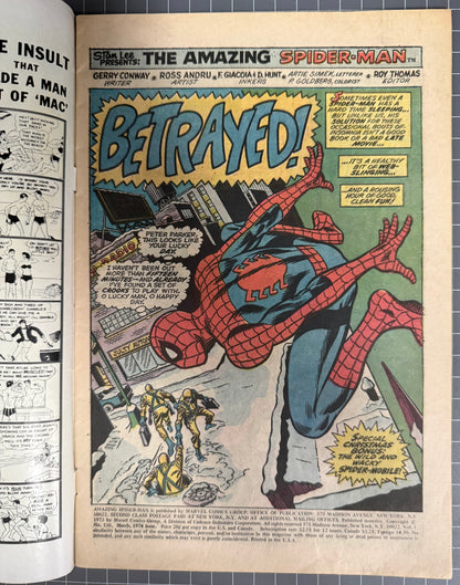 🔑 THE AMAZING SPIDER-MAN #130 [MARVEL COMICS] *DEBUT SPIDER-MOBILE* 1974 VG/FN