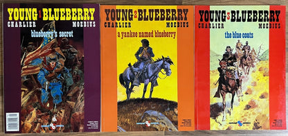 YOUNG BLUEBERRY VOL. 1-3, SECRET, YANKEE, BLUE COATS BY CHARLIER & MOEBIUS 1ST