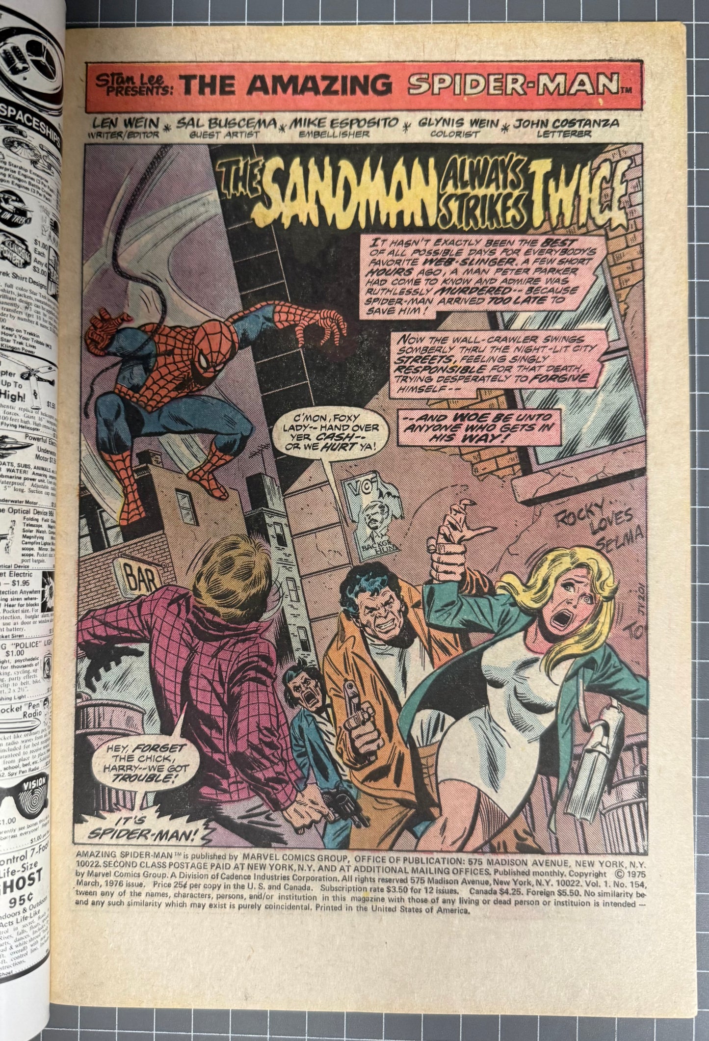 THE AMAZING SPIDER-MAN #154 [MARVEL COMICS] *JOHN ROMITA COVER* 1976 VF-