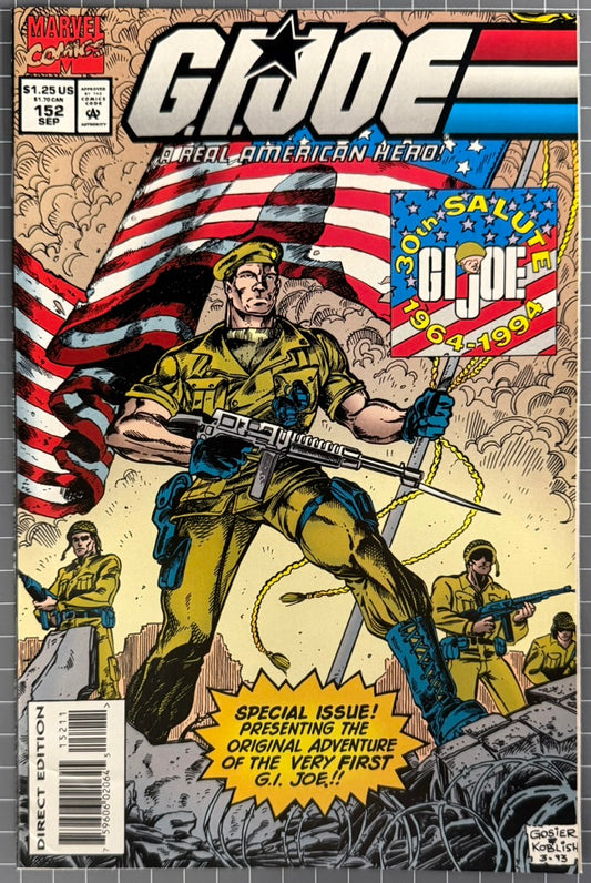 🔑 G.I. JOE: A REAL AMERICAN HERO #152 [MARVEL COMICS] *SNAKE EYES* 1994 VF+