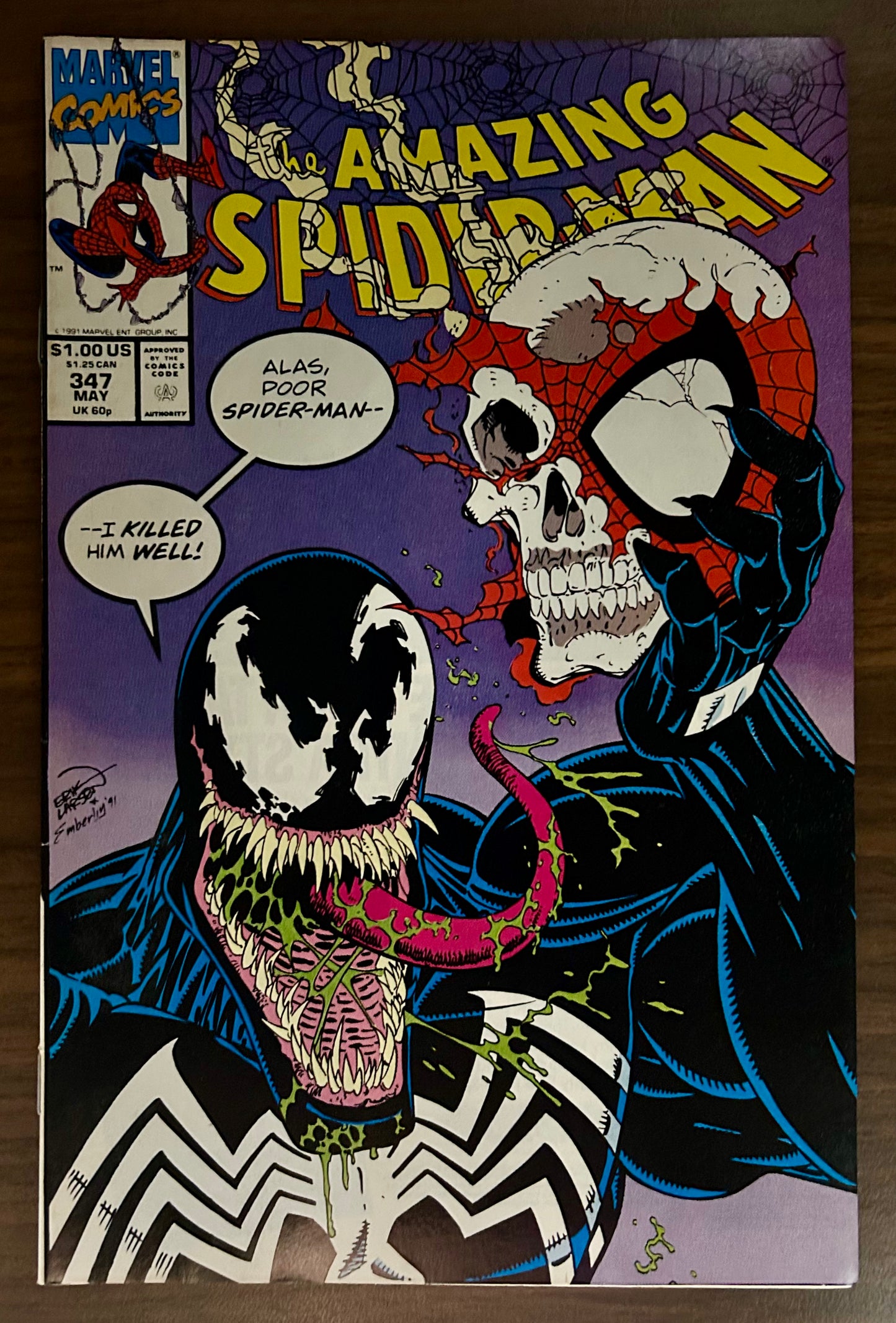 THE AMAZING SPIDER-MAN #347 [MARVEL COMICS] DIRECT 1991 VF