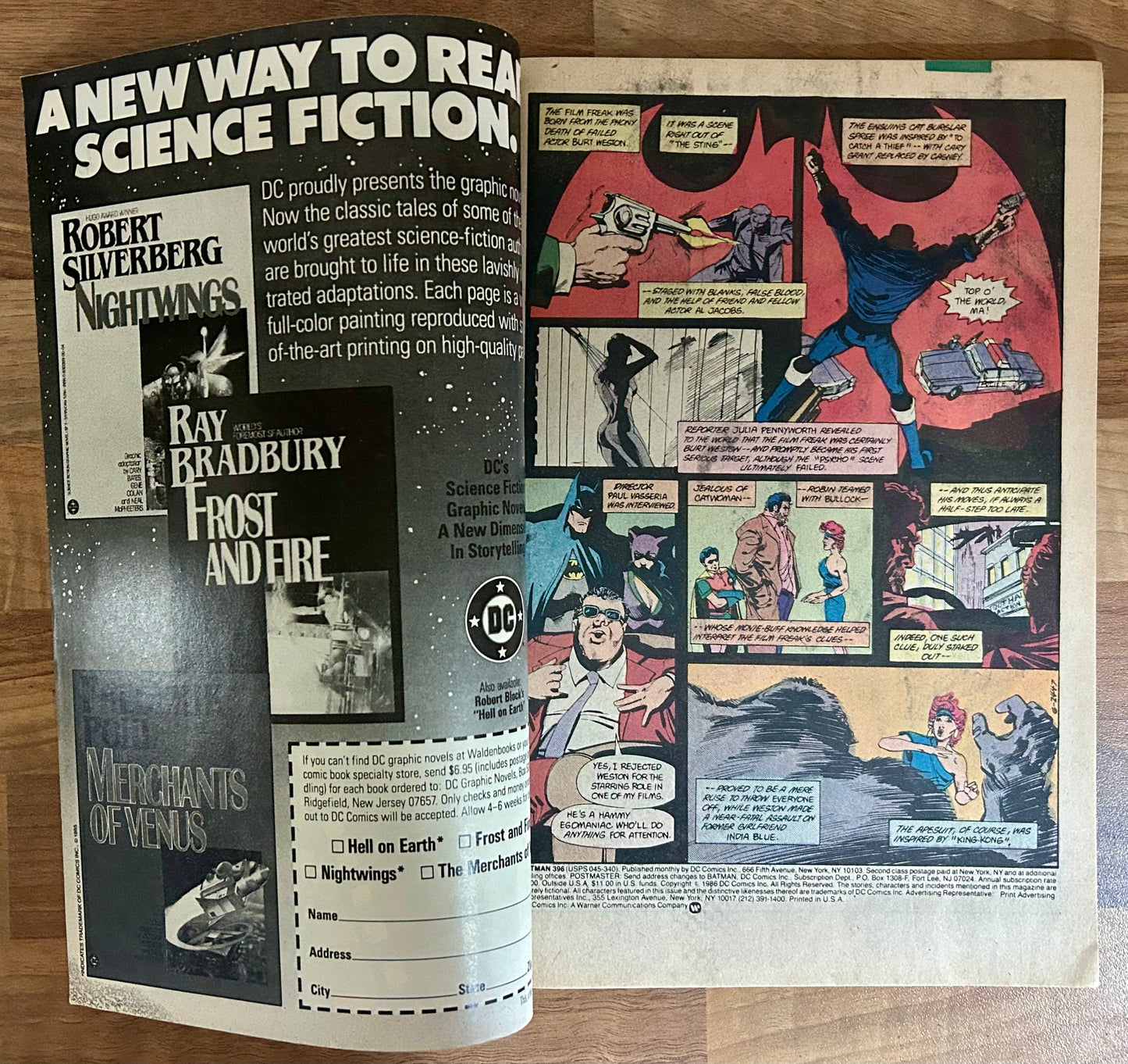 BATMAN #396 [DC COMICS] DIRECT 1986 VF-