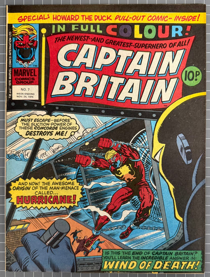 CAPTAIN BRITAIN #7 [MARVEL UK] COMIC MAGAZINE *HERB TRIMPE* 1976 NM-