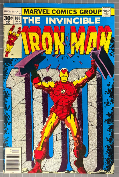 🔑 IRON MAN #100 [MARVEL COMICS] NEWSSTAND 1977 FN/VF