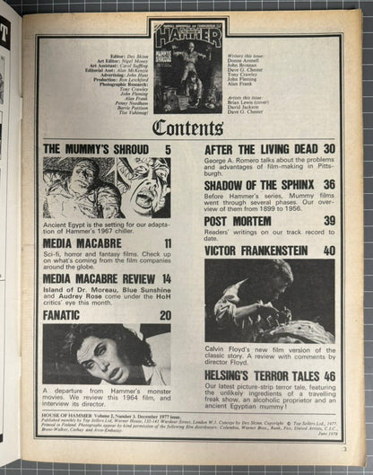 HOUSE OF HAMMER #15 [GENERAL BOOK] HORROR MAGAZINE 1977 FN/VF