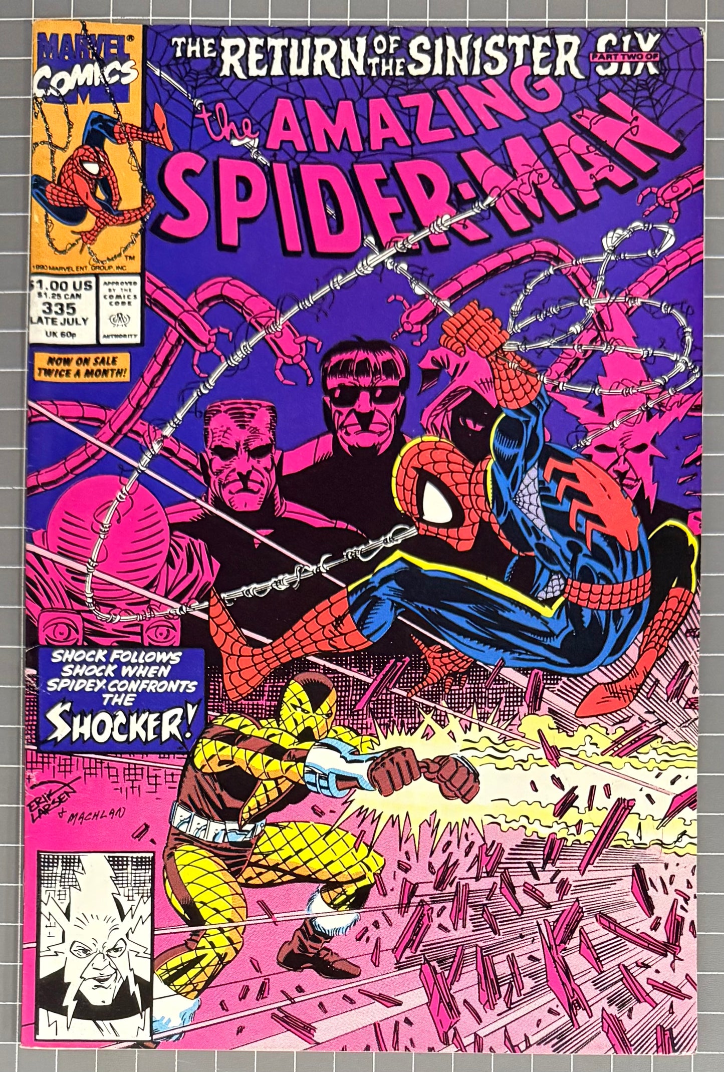 THE AMAZING SPIDER-MAN #335 [MARVEL COMICS] DIRECT 1990 FN/VF
