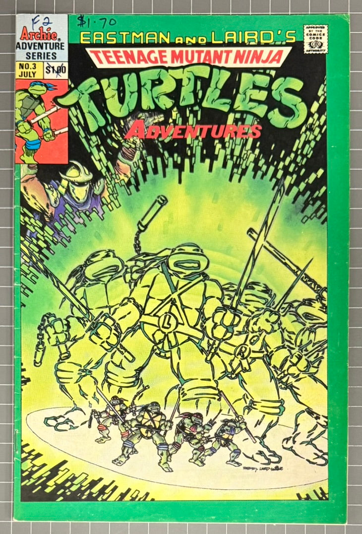 TEENAGE MUTANT NINJA TURTLES ADVENTURES #3 [ARCHIE COMICS] 3RD PRINT 1989 VG/FN