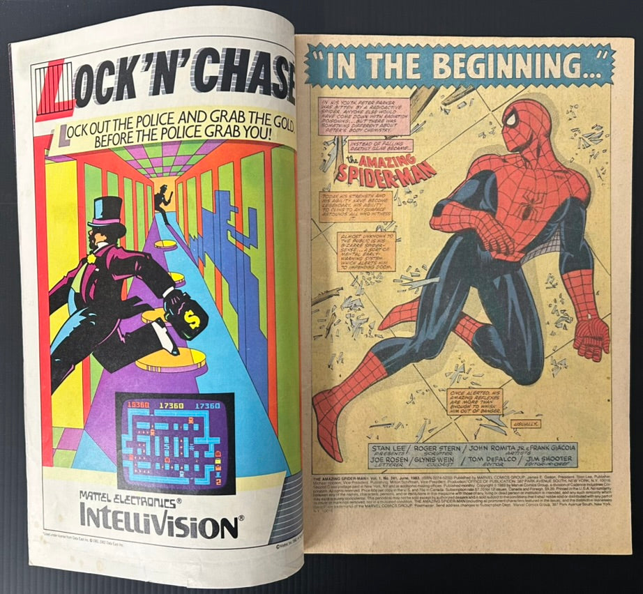 🔑 AMAZING SPIDER-MAN #241 [MARVEL COMICS] NEWSSTAND *VULTURE ORIGIN* 1983 FN-