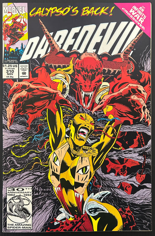 🔑 DAREDEVIL #310 [MARVEL COMICS] DIRECT *CALYPSO 1ST COVER APPR* 1982 VF