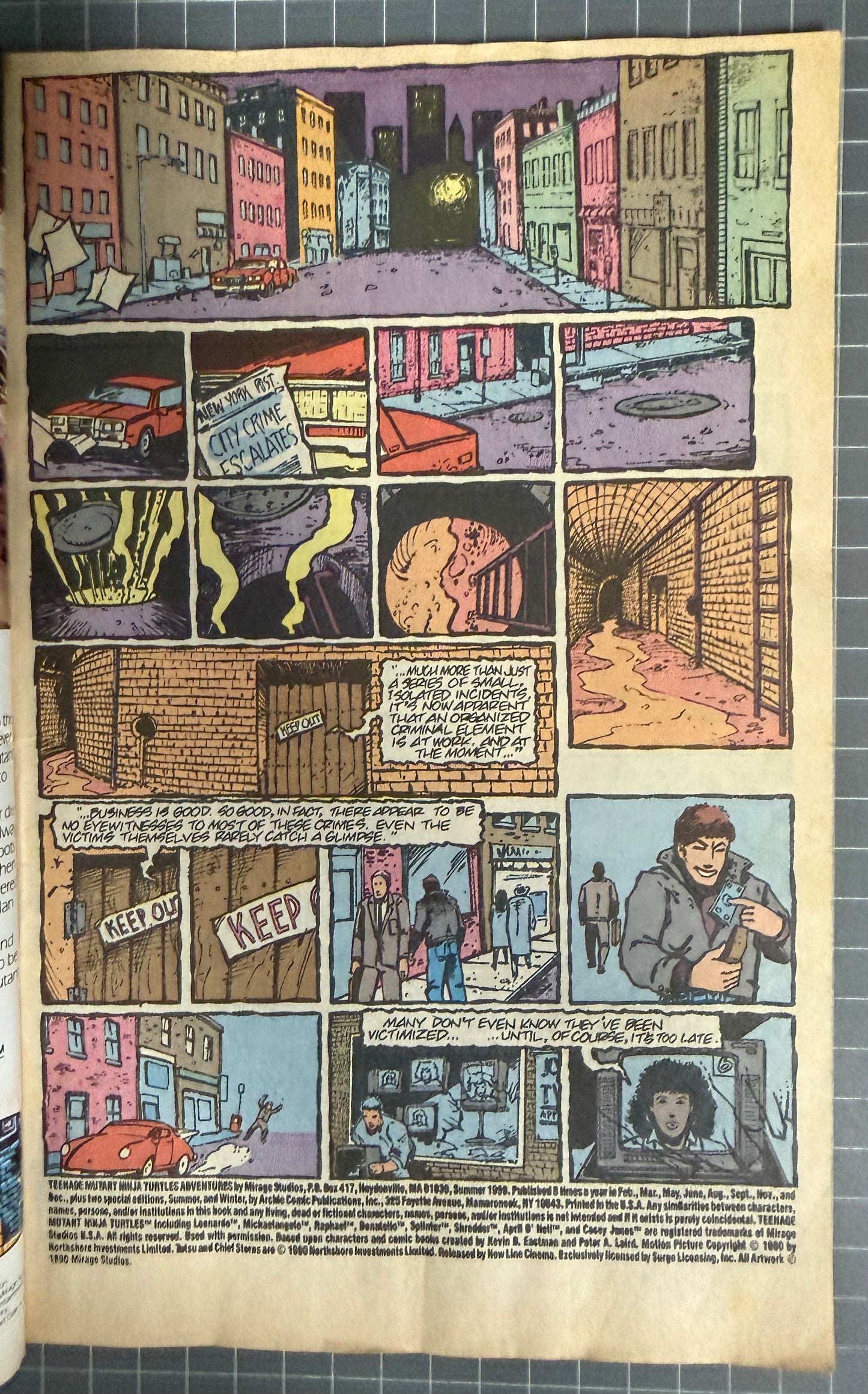 TEENAGE MUTANT NINJA TURTLES ADVENTURES: MOVIE ADAPTATION [ARCHIE] 1990 GD+