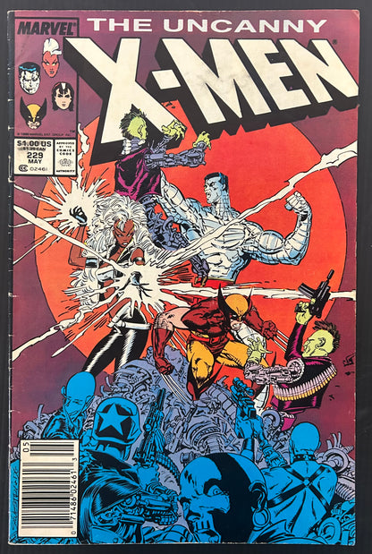 🔑 UNCANNY X-MEN #229 [MARVEL COMICS] DIRECT *1ST TEAM APP. THE REVEARS* 1988 VG/FN