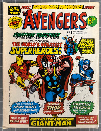 THE AVENGERS #1 [MARVEL UK] COMIC MAGAZINE 1973
