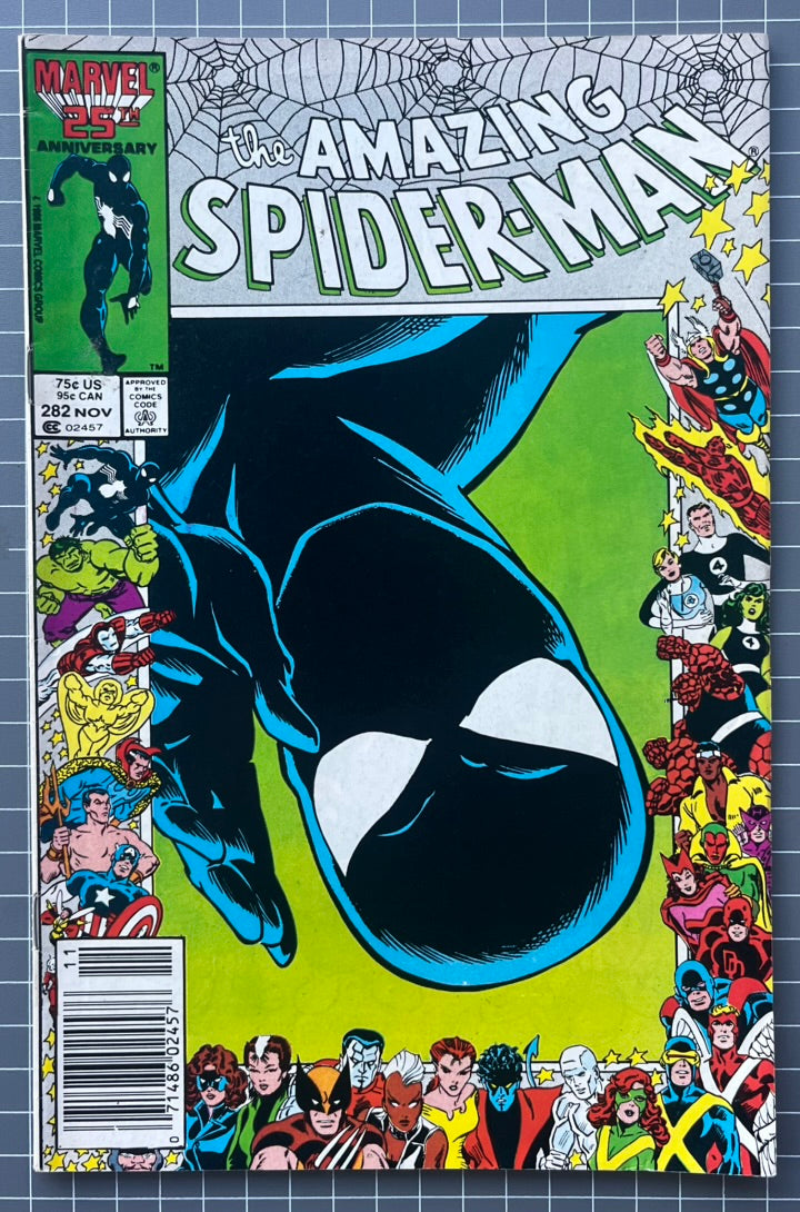 🔑 THE AMAZING SPIDER-MAN #282 [MARVEL COMICS] *25TH ANNIVERSARY FRAME* 1986 FN+