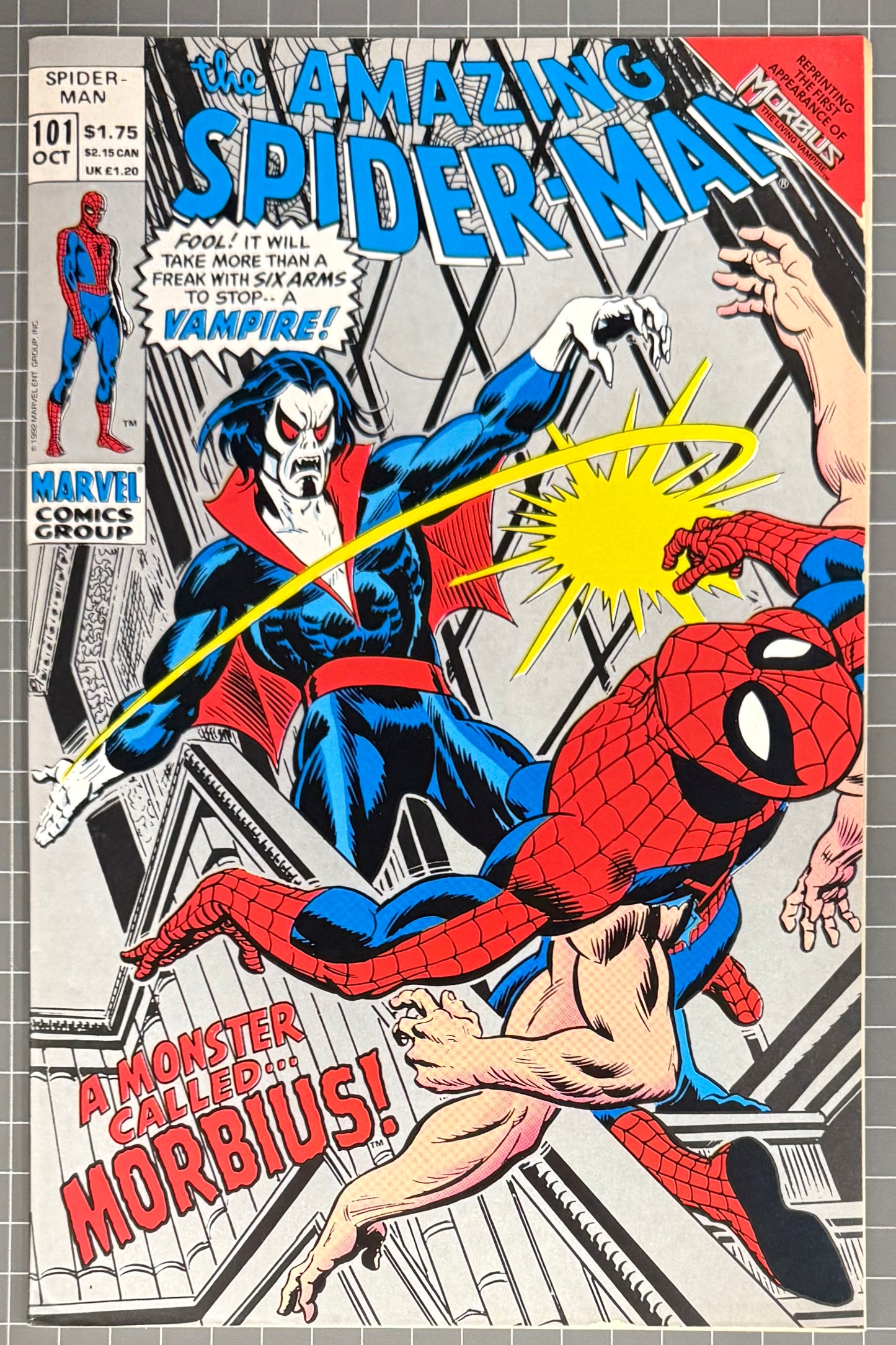 🔑 THE AMAZING SPIDER-MAN #101 [MARVEL COMICS] 2ND PRINTING *MORBIUS* 1992 VF-