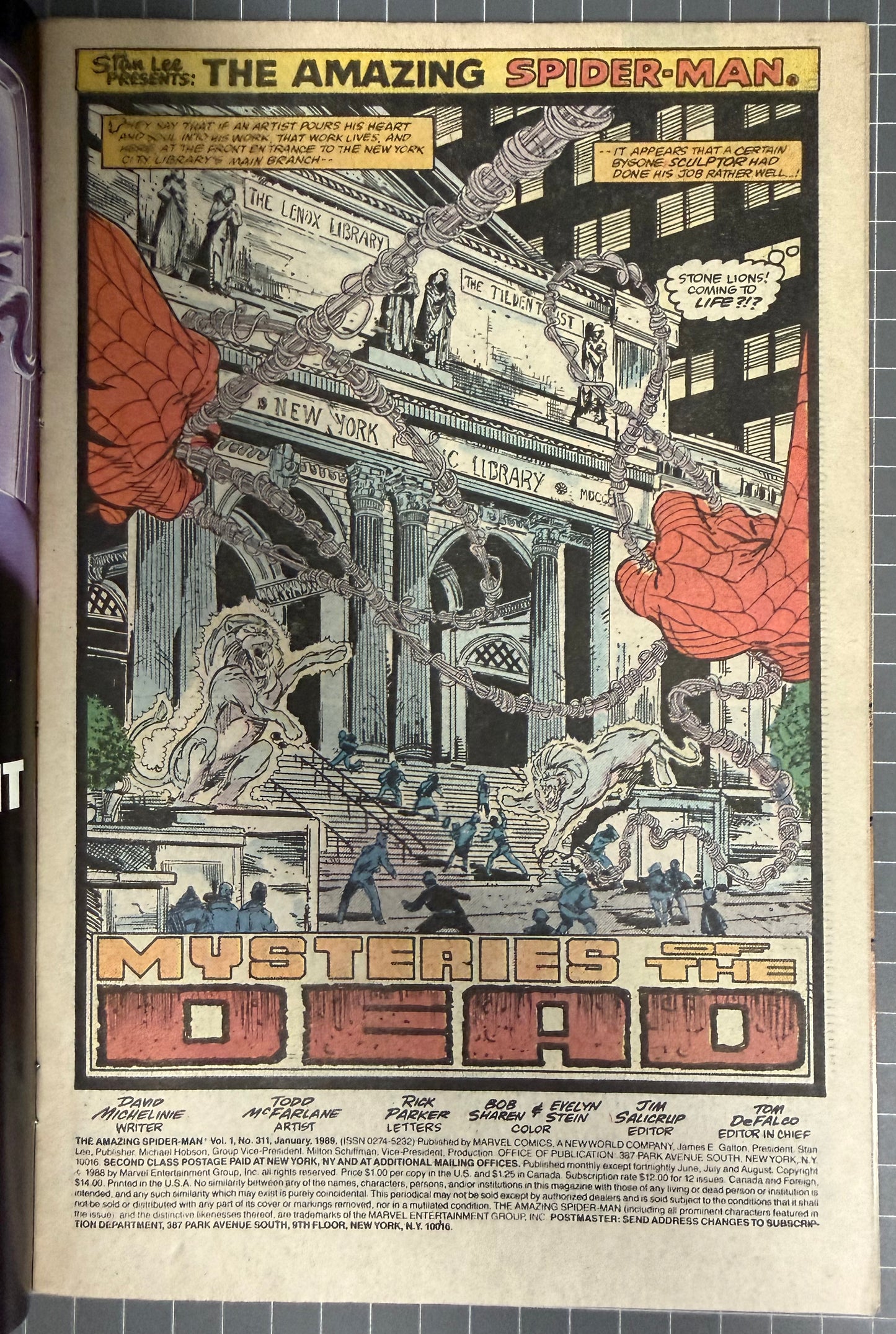 🔑 AMAZING SPIDER-MAN #311 [MARVEL COMICS] *TODD MCFARLANE MYSTERIO* 1989 VF