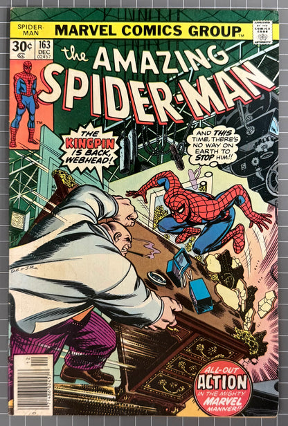 THE AMAZING SPIDER-MAN #163 [MARVEL COMICS] *JOHN ROMITA COVER* 1976 FN+