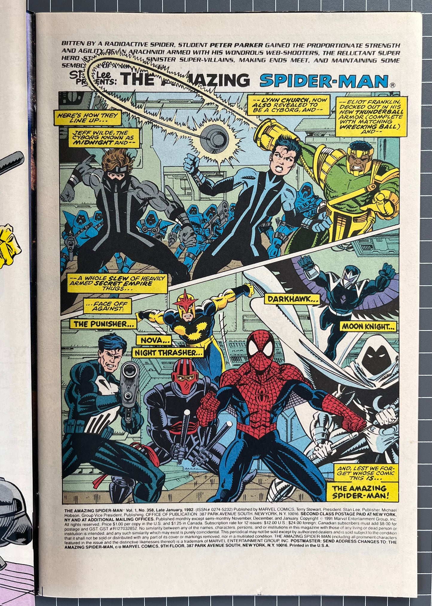 THE AMAZING SPIDER-MAN #358 [MARVEL COMICS] DIRECT 1992 NM