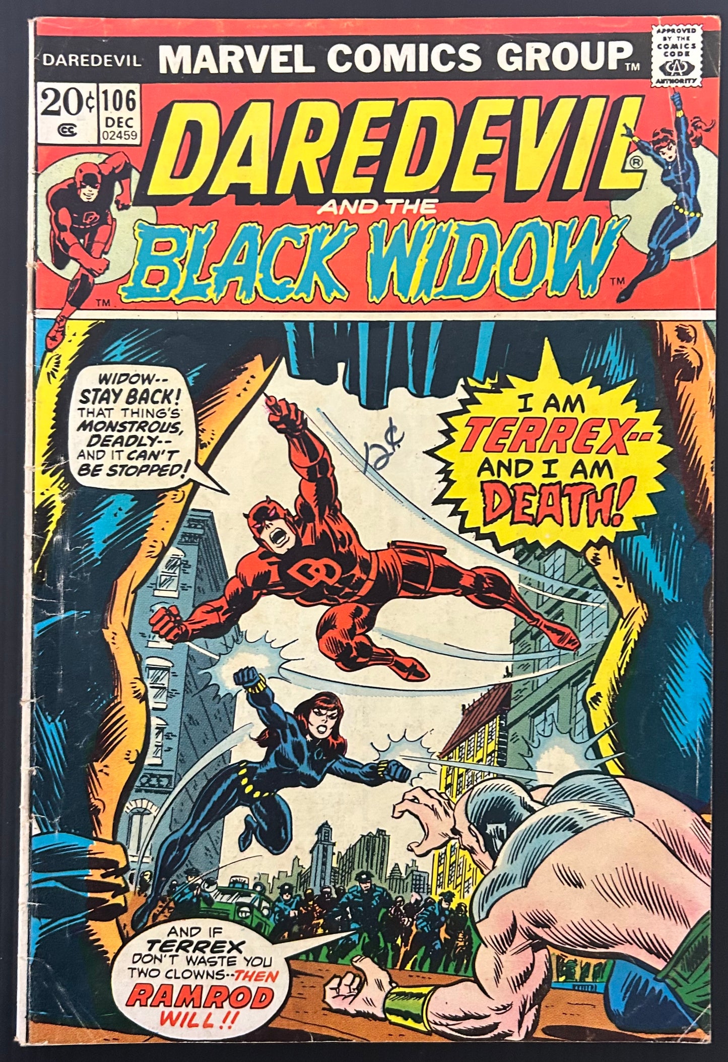 DAREDEVIL #106 [MARVEL COMICS] DIRECT 1974 VG