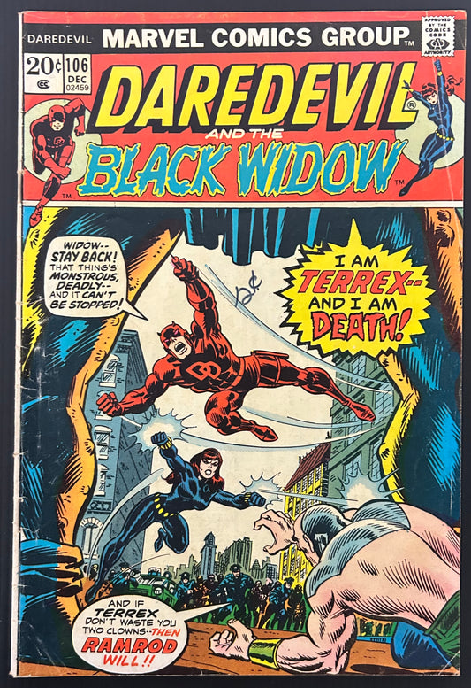 DAREDEVIL #106 [MARVEL COMICS] DIRECT 1974 VG