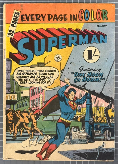 SUPERMAN #109 [COLOUR COMICS] AUSTRALIAN PRE-DECIMAL *SCARCE* 1956