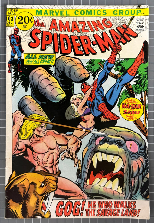 🔑 THE AMAZING SPIDER-MAN #103 [MARVEL COMICS] *1ST APPEARANCE GOG* 1971 VG+