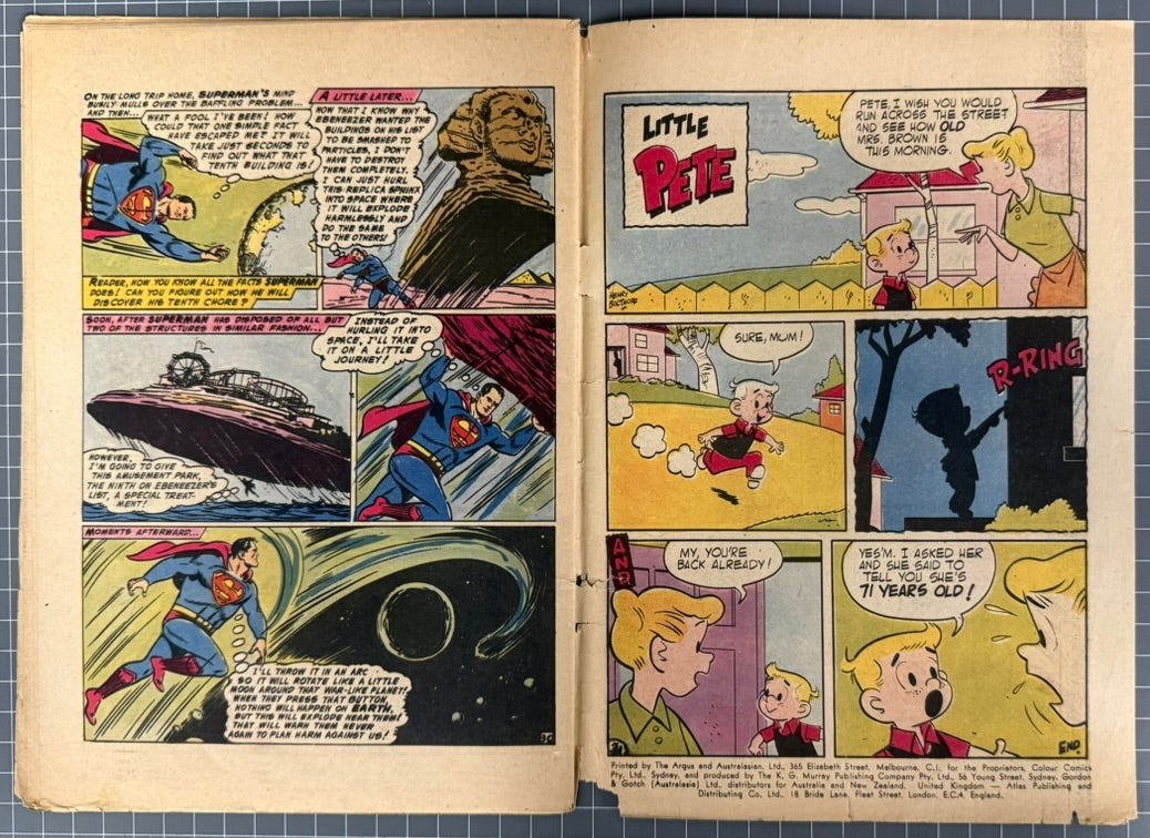 SUPERMAN #111 [COLOUR COMICS] AUSTRALIAN PRE-DECIMAL *SCARCE* 1956