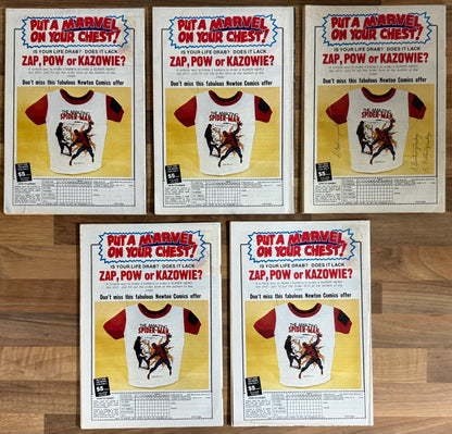 🔑 5 x GIANT TEAM-UP ANNUAL #1 + 5 SWAP CARDS [NEWTON COMICS] AUSTRALIAN 1975