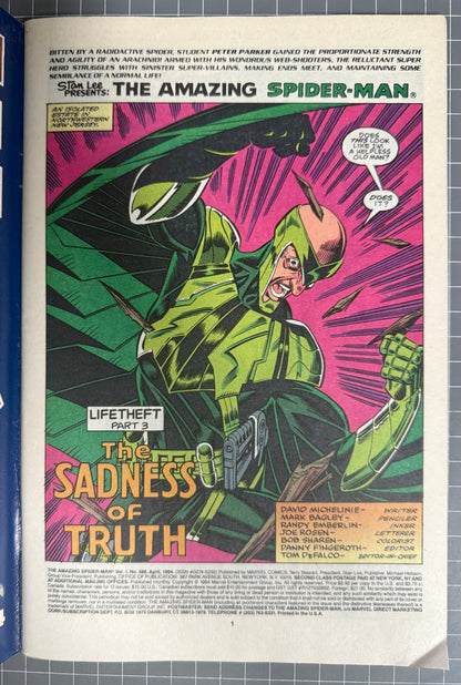 🔑 AMAZING SPIDER-MAN #388 [MARVEL COMICS] DELUXE FOIL COVER 1994 FN/VF