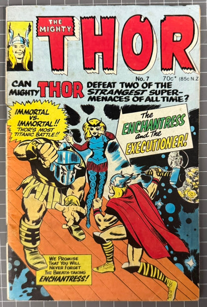 🔑 MIGHTY THOR #7 [YAFFA] AUSTRALIAN *1ST ENCHANTRESS, EXECUTIONER* 1981
