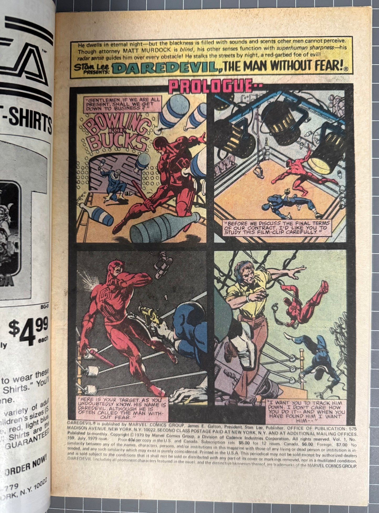 🔑 DAREDEVIL #159 [MARVEL COMICS] NEWSSTAND *COVER ART FRANK MILLER* 1979 VF/NM