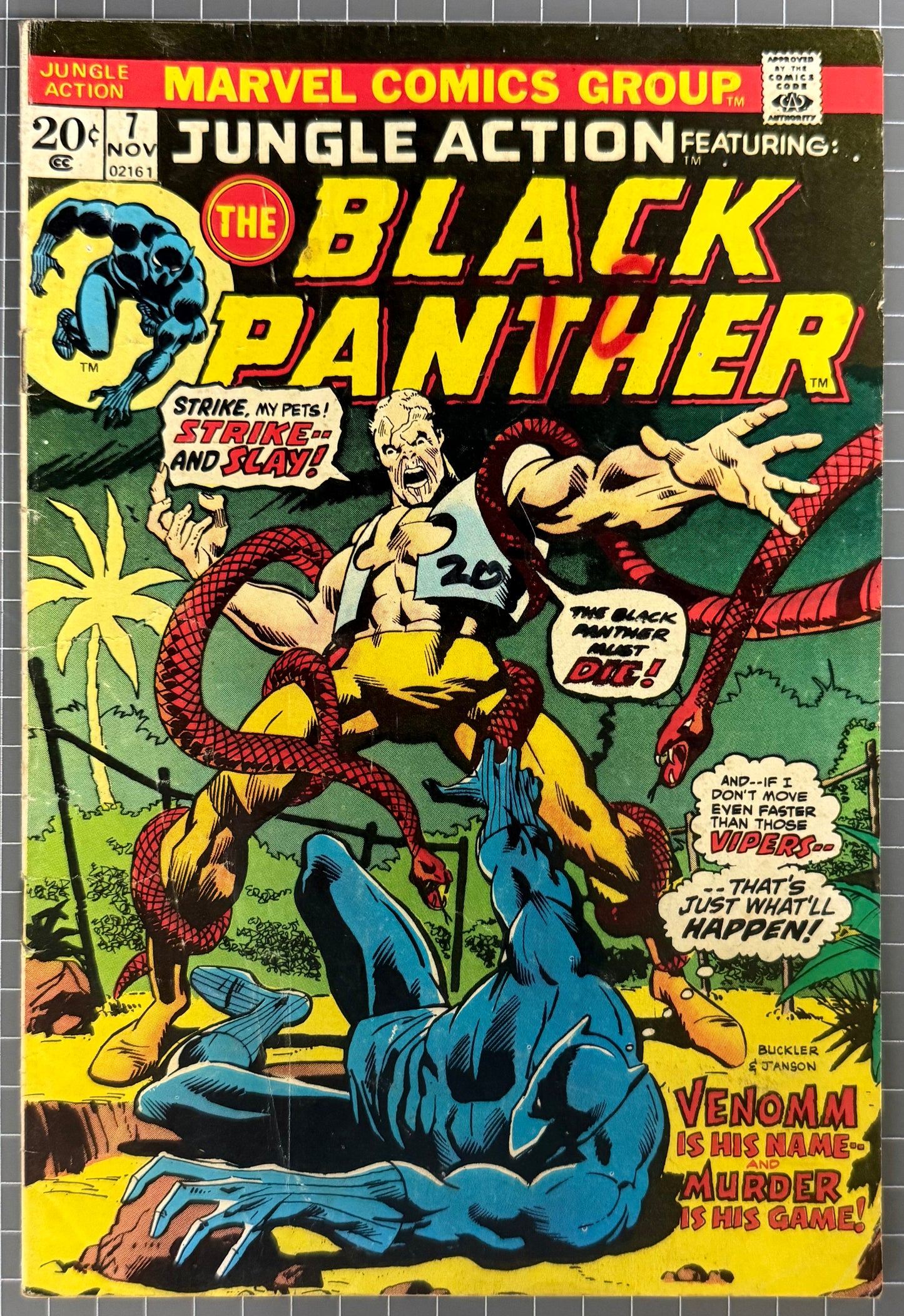 JUNGLE ACTION #7 [MARVEL COMICS] 1973 GD/VG