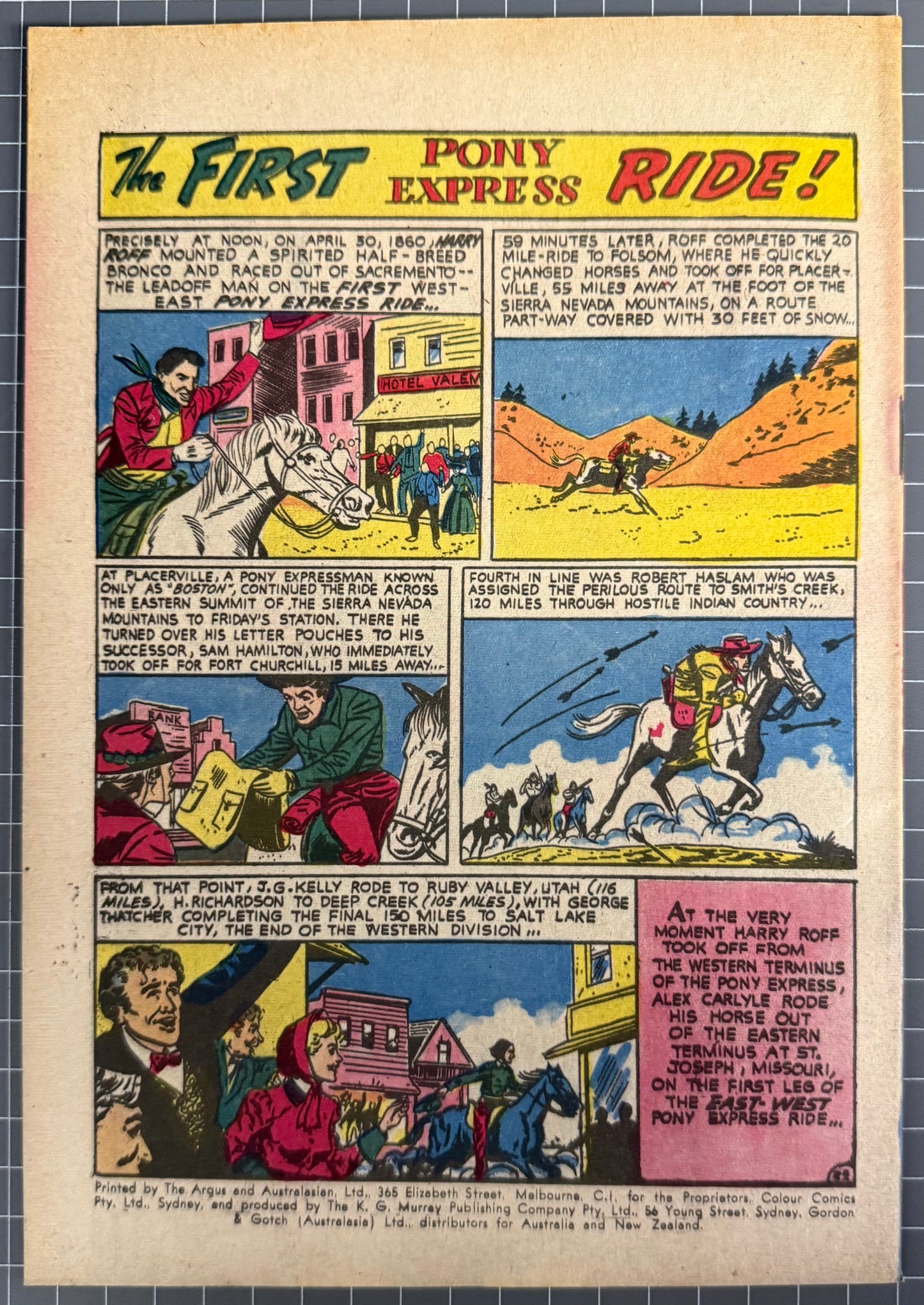 DAVY CROCKETT AND THE FRONTIER FIGHTERS #11 [COLOUR COMICS] AUSTRALIAN 1956